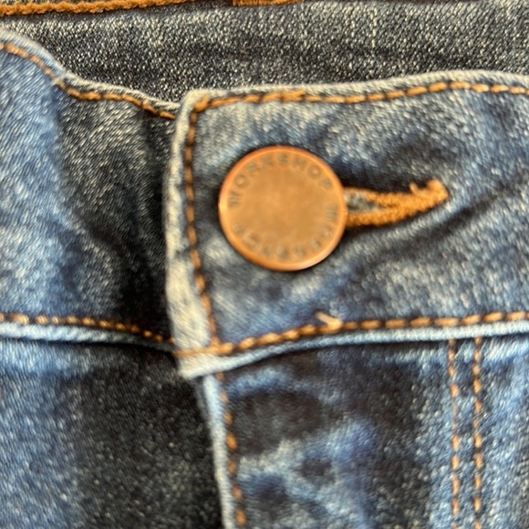 Workshop Republic Clothing Skinny Stretchy Blue Jean with Floral Details sz. 12 - Picture 6 of 11